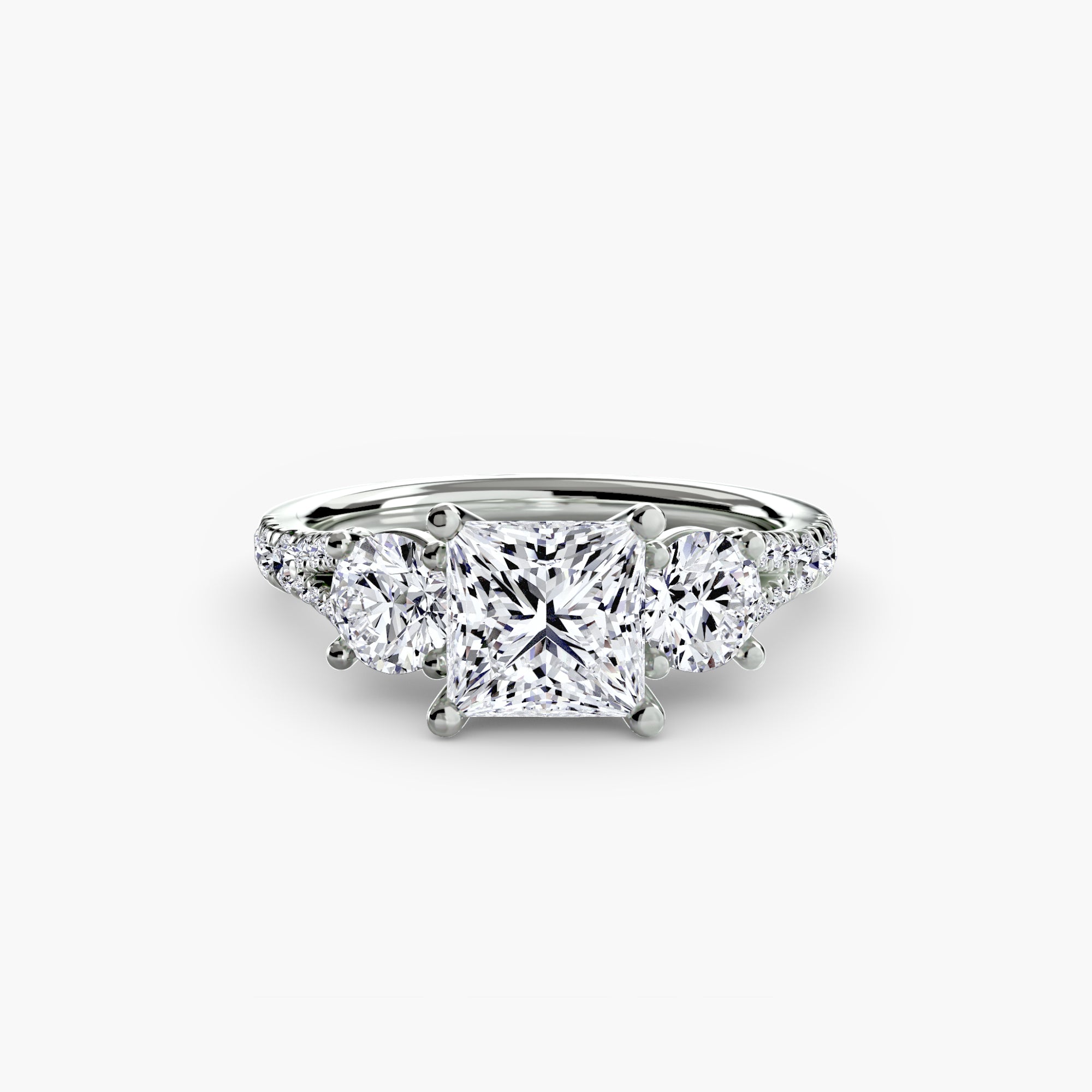 Triple Brilliance with Pavé Band Ring