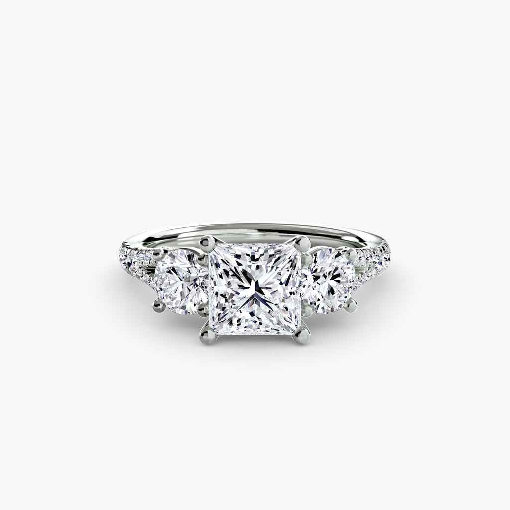 Triple Brilliance with Pavé Band Ring