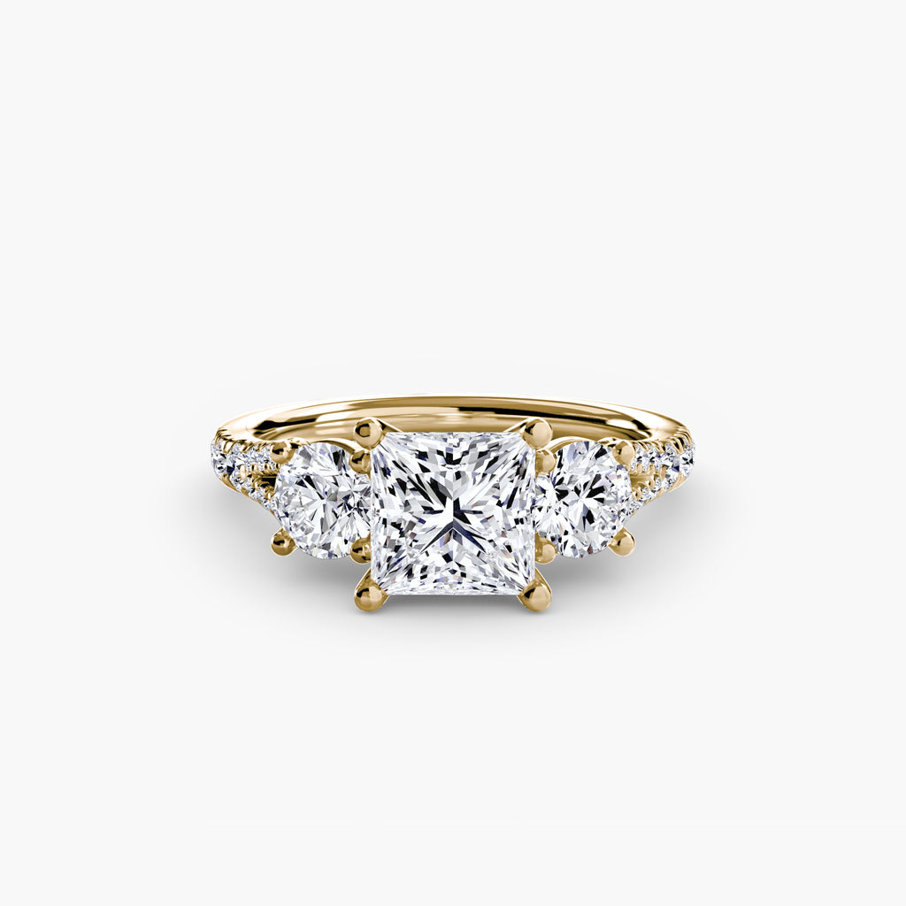Triple Brilliance with Pavé Band Ring