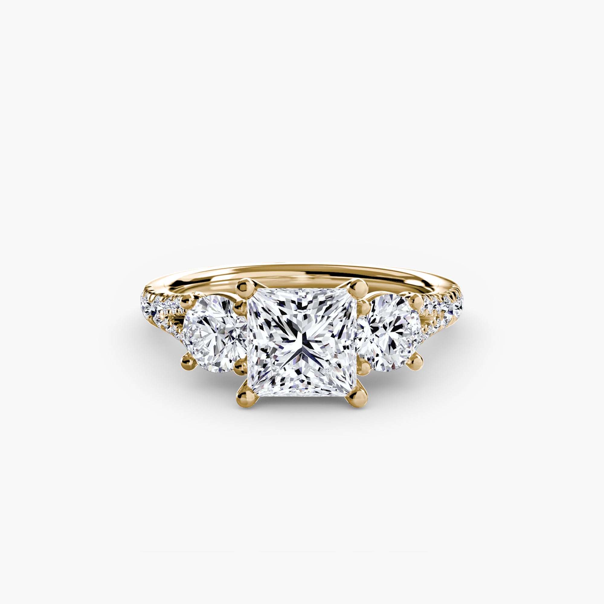 Triple Brilliance with Pavé Band Ring