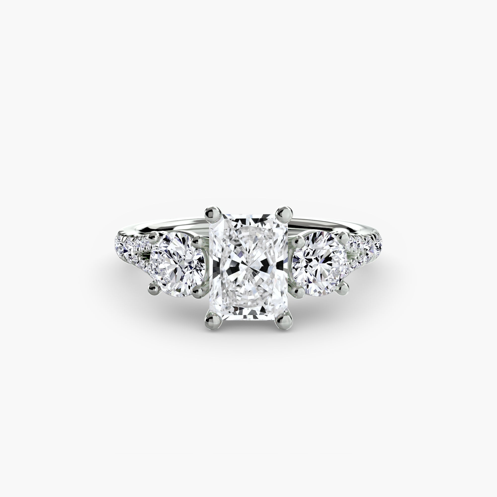 Triple Brilliance with Pavé Band Ring