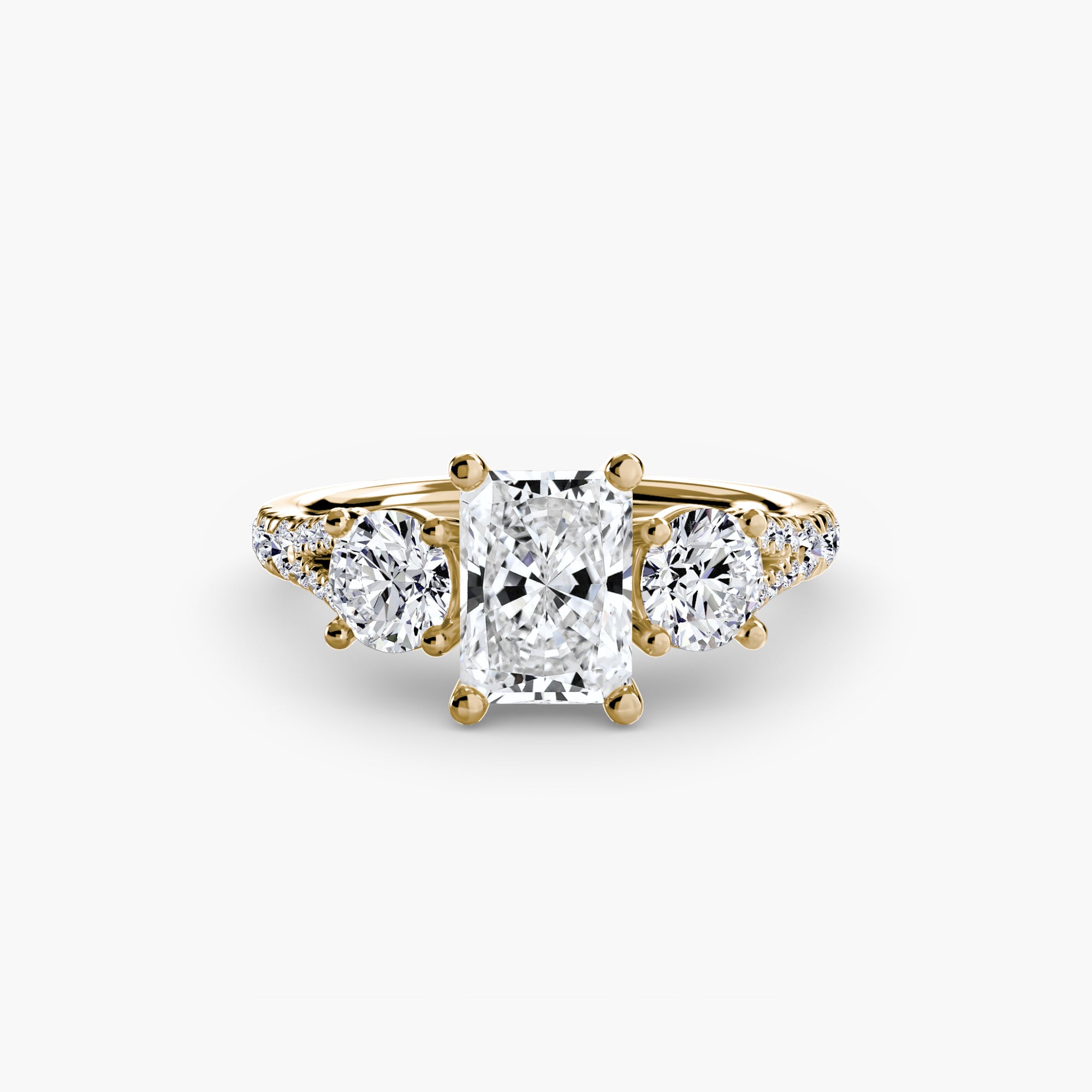 Triple Brilliance with Pavé Band Ring