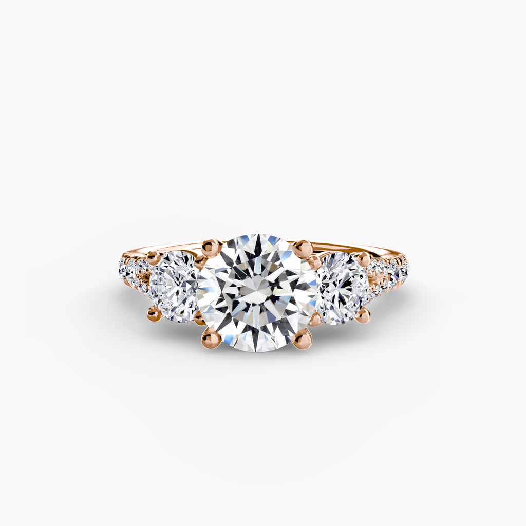 Triple Brilliance with Pavé Band Ring