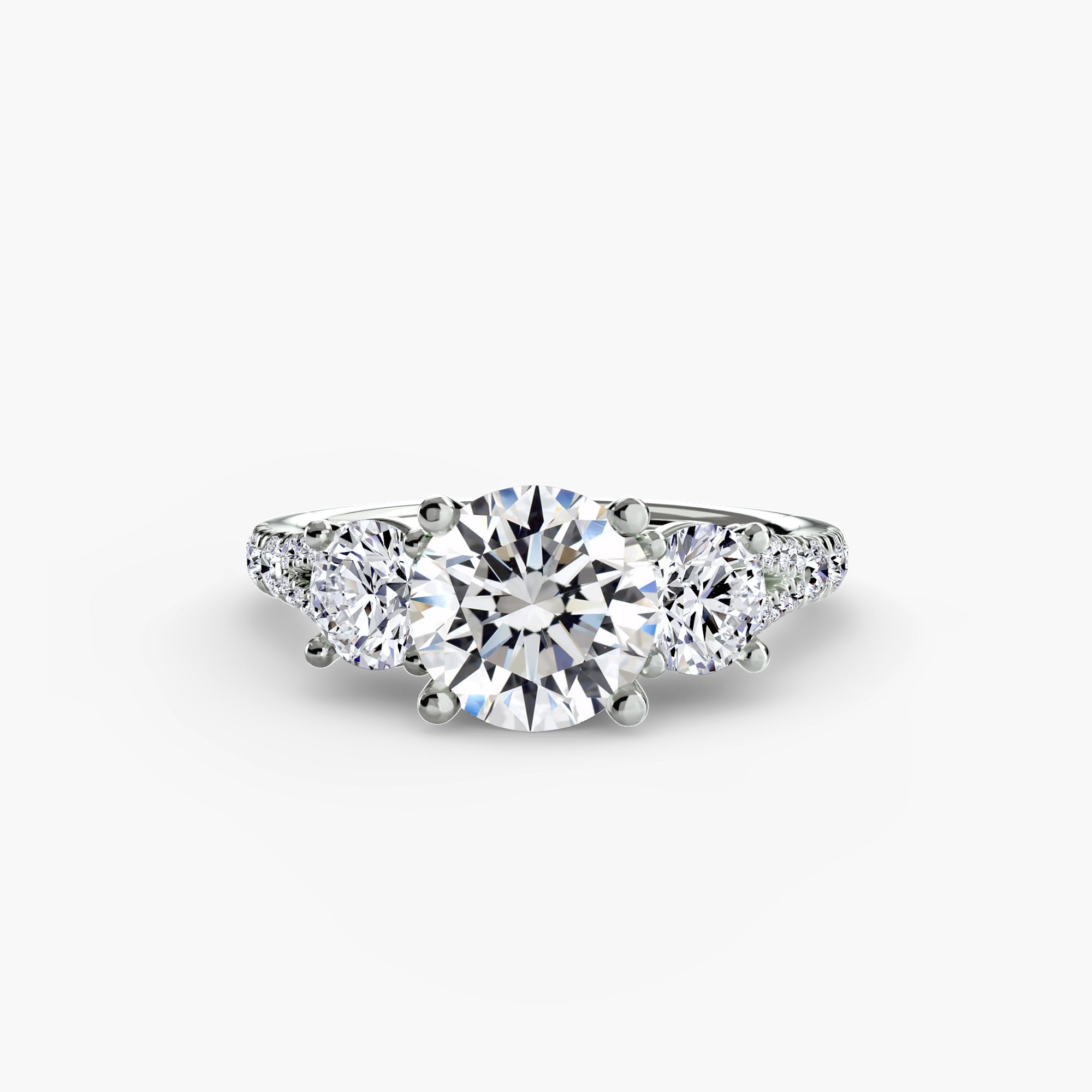 Triple Brilliance with Pavé Band Ring