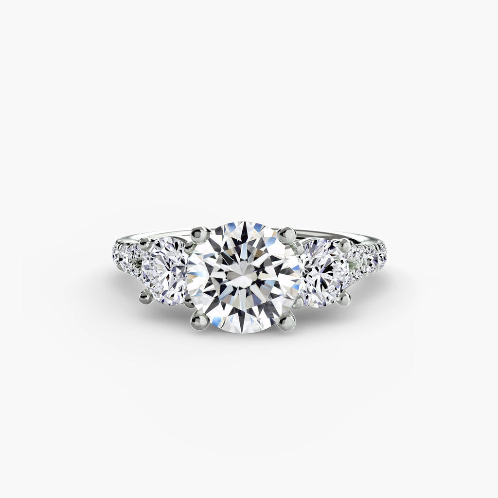 Triple Brilliance with Pavé Band Ring