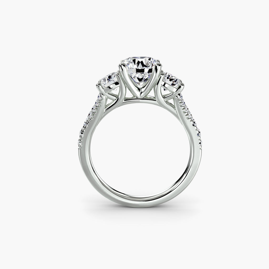 Triple Brilliance with Pavé Band Ring