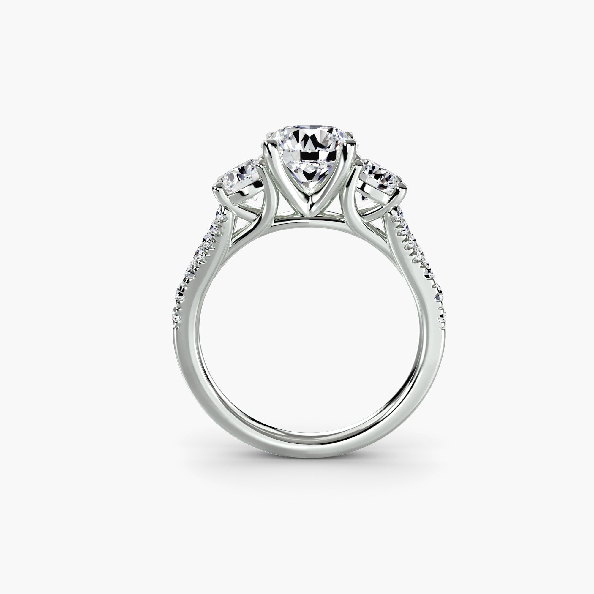 Triple Brilliance with Pavé Band Ring