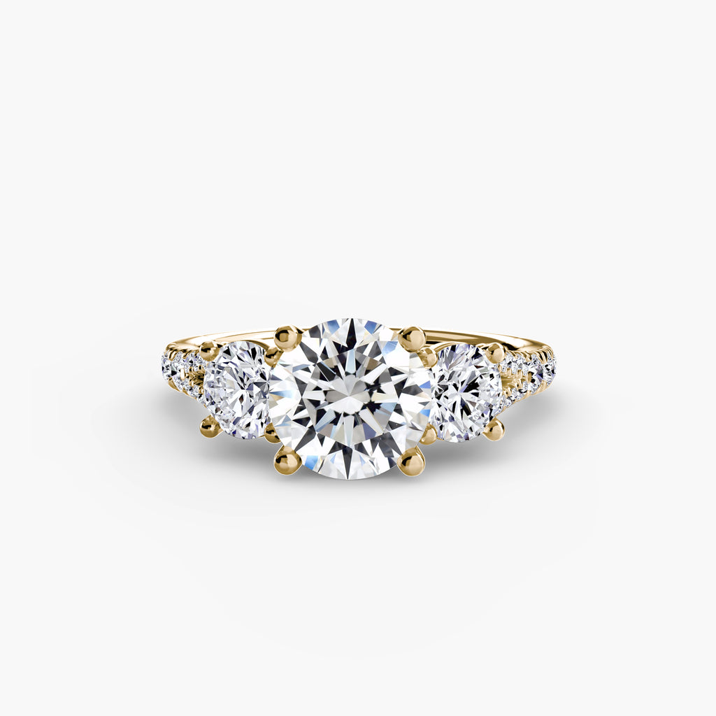 Triple Brilliance with Pavé Band Ring