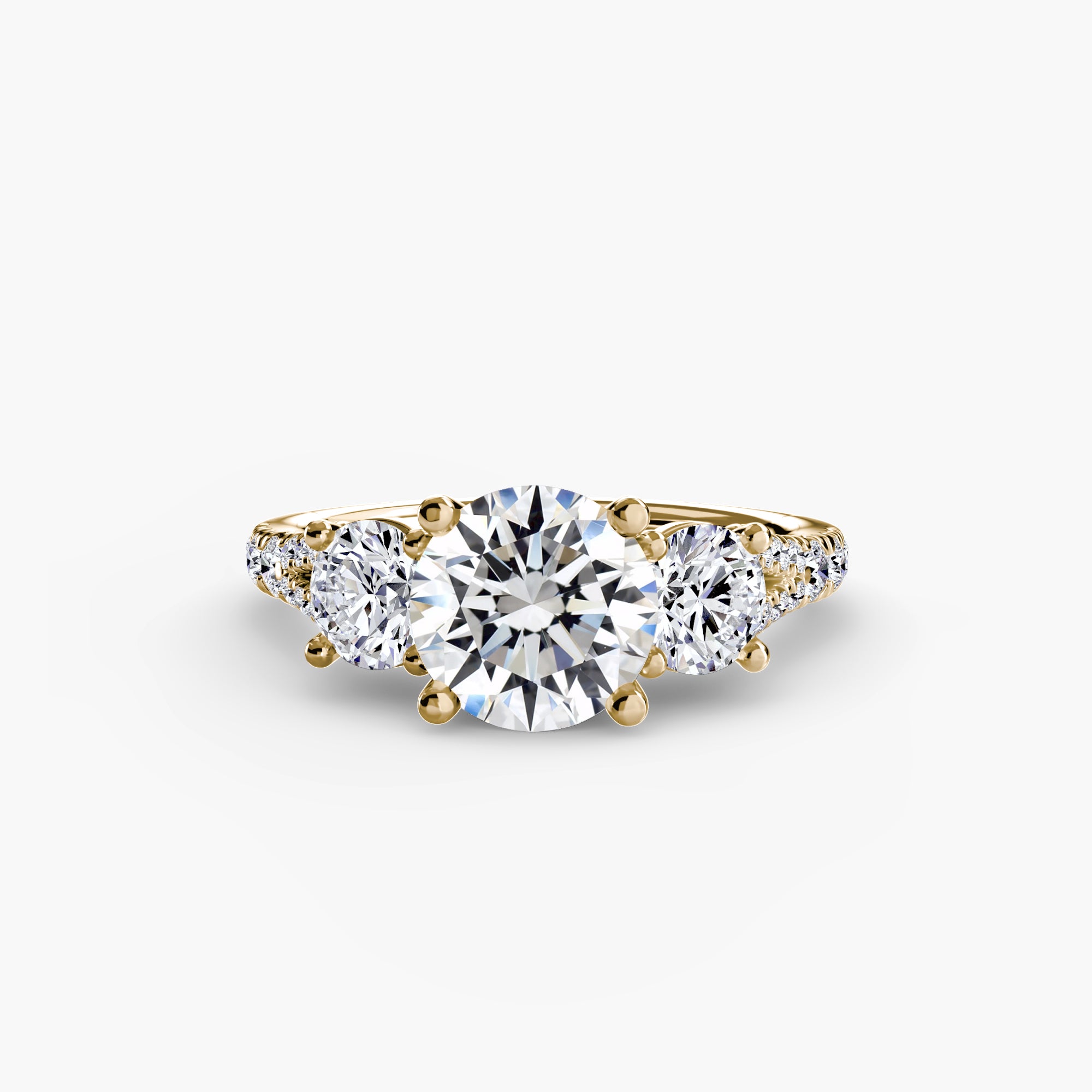 Triple Brilliance with Pavé Band Ring