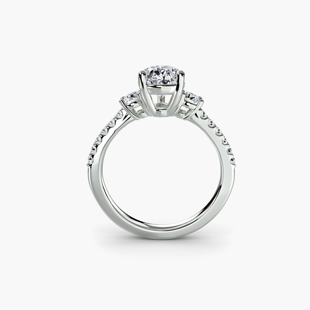 Trinity Ring with Pavé Band