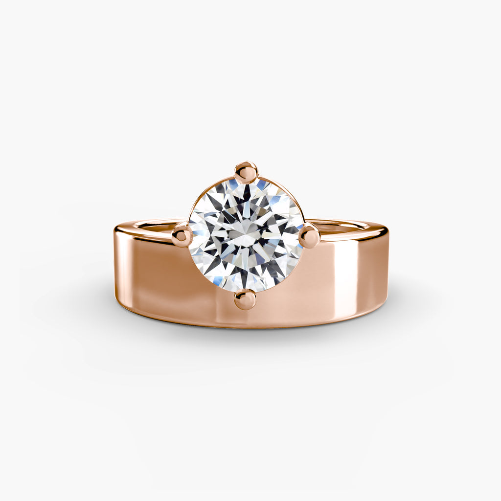 Wide Band Solitaire Ring