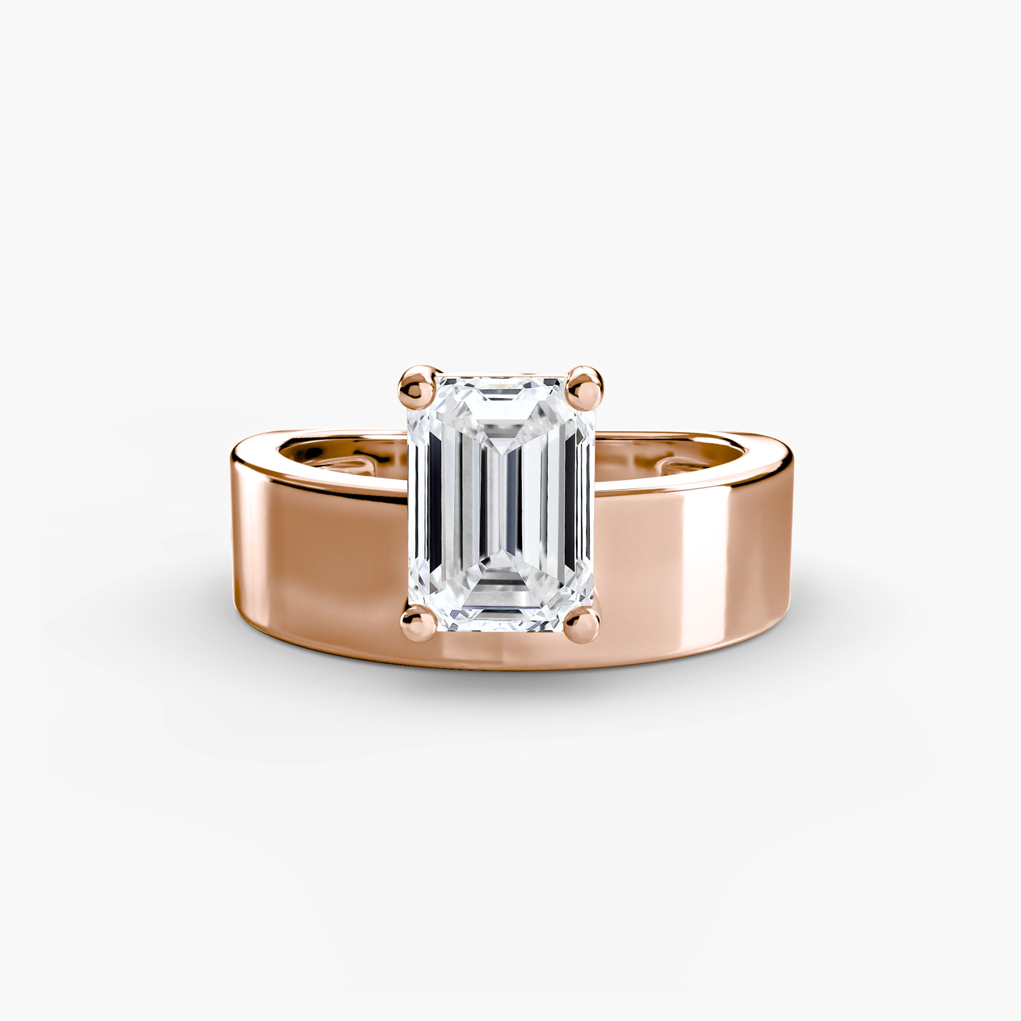 Luxe Wide Band Solitaire Ring