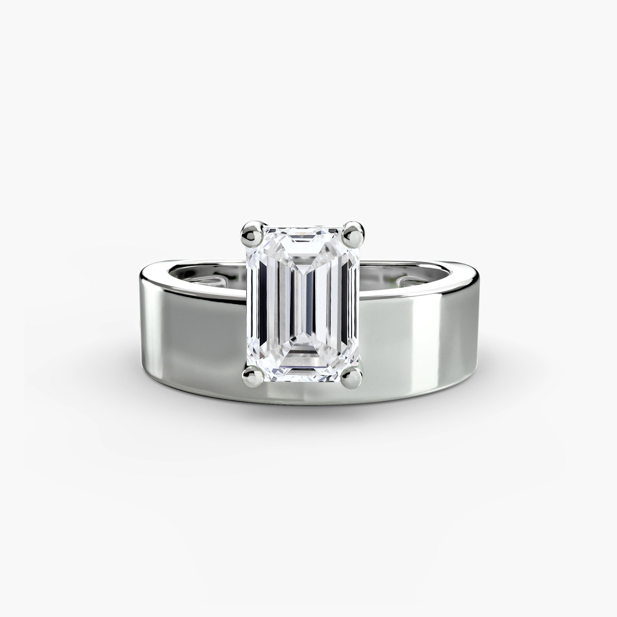 Luxe Wide Band Solitaire Ring