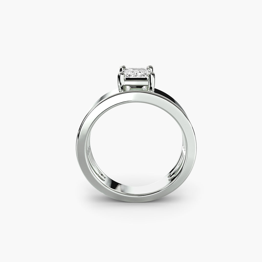 Luxe Wide Band Solitaire Ring