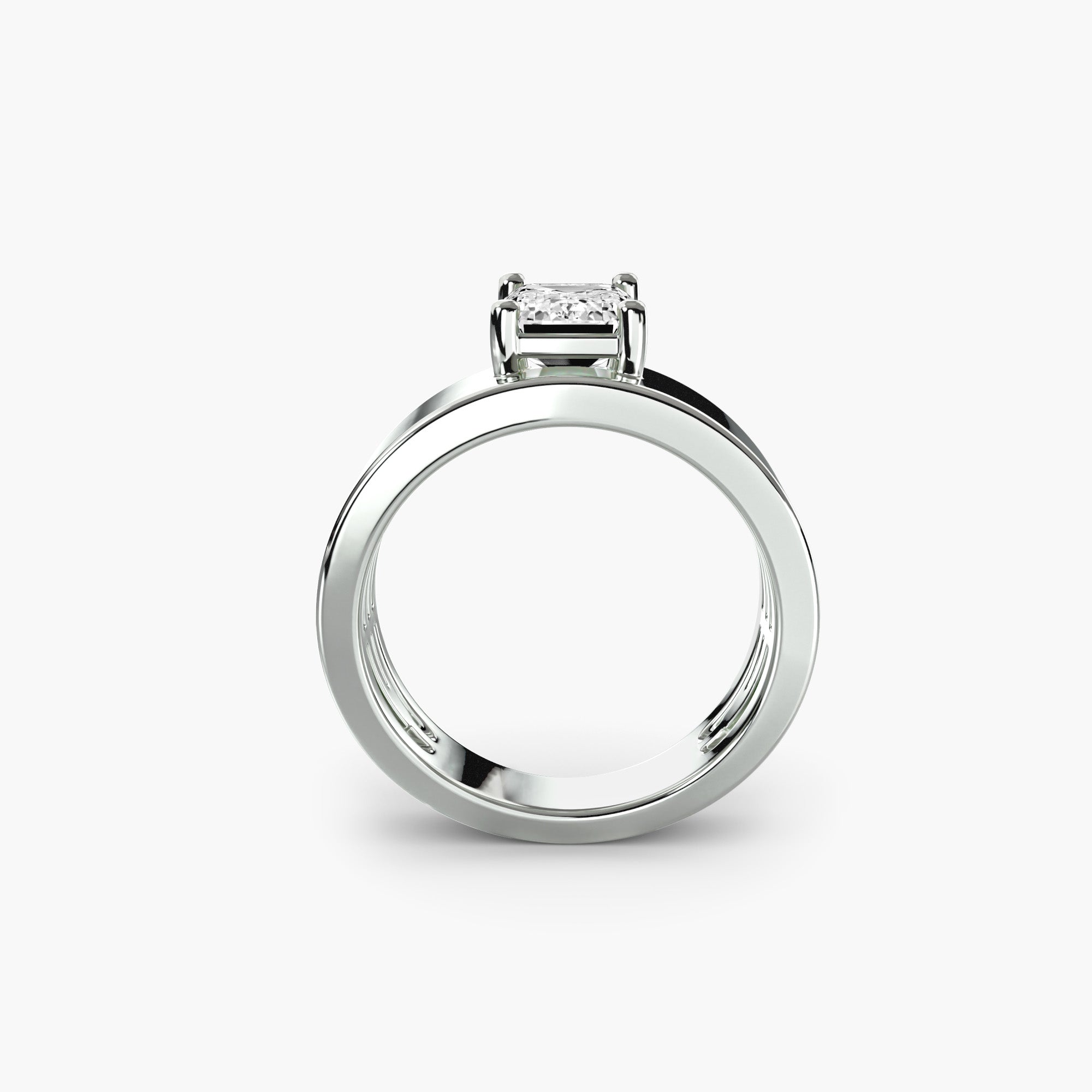 Luxe Wide Band Solitaire Ring
