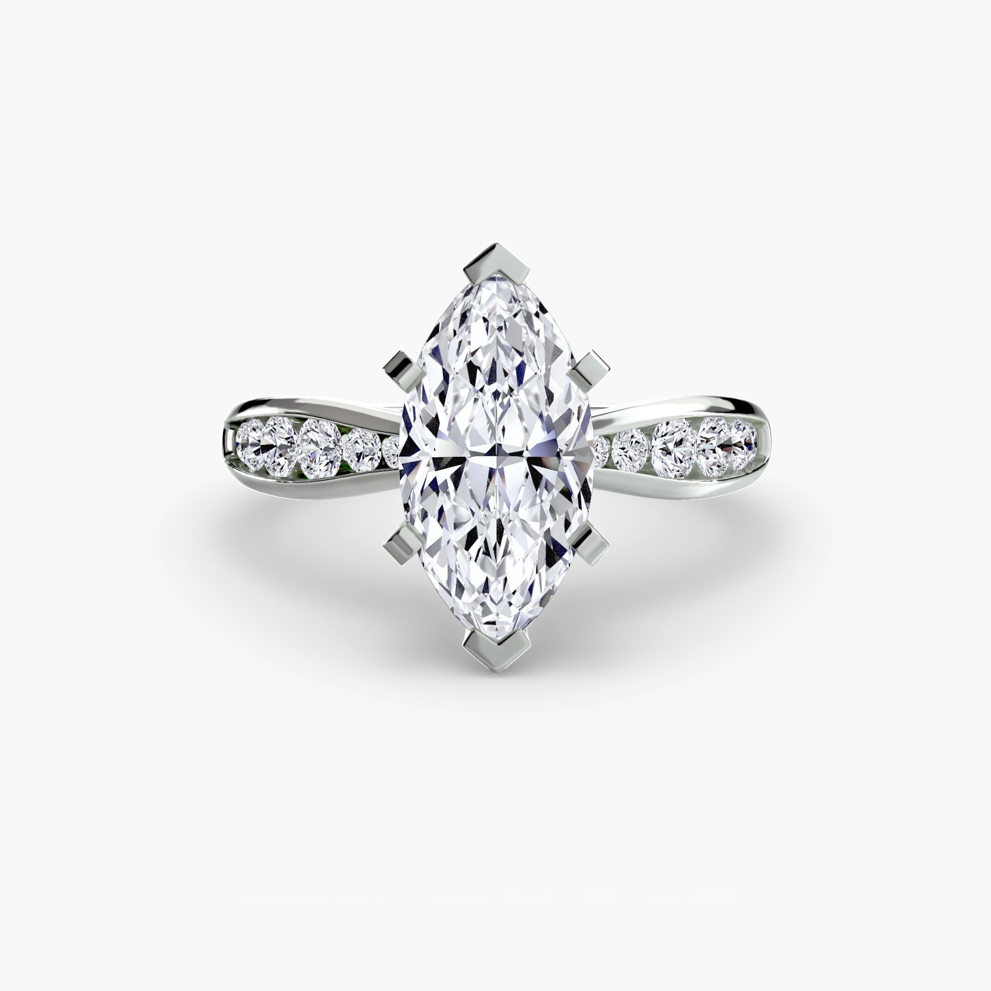 Elite Solitaire Ring with Pavé
