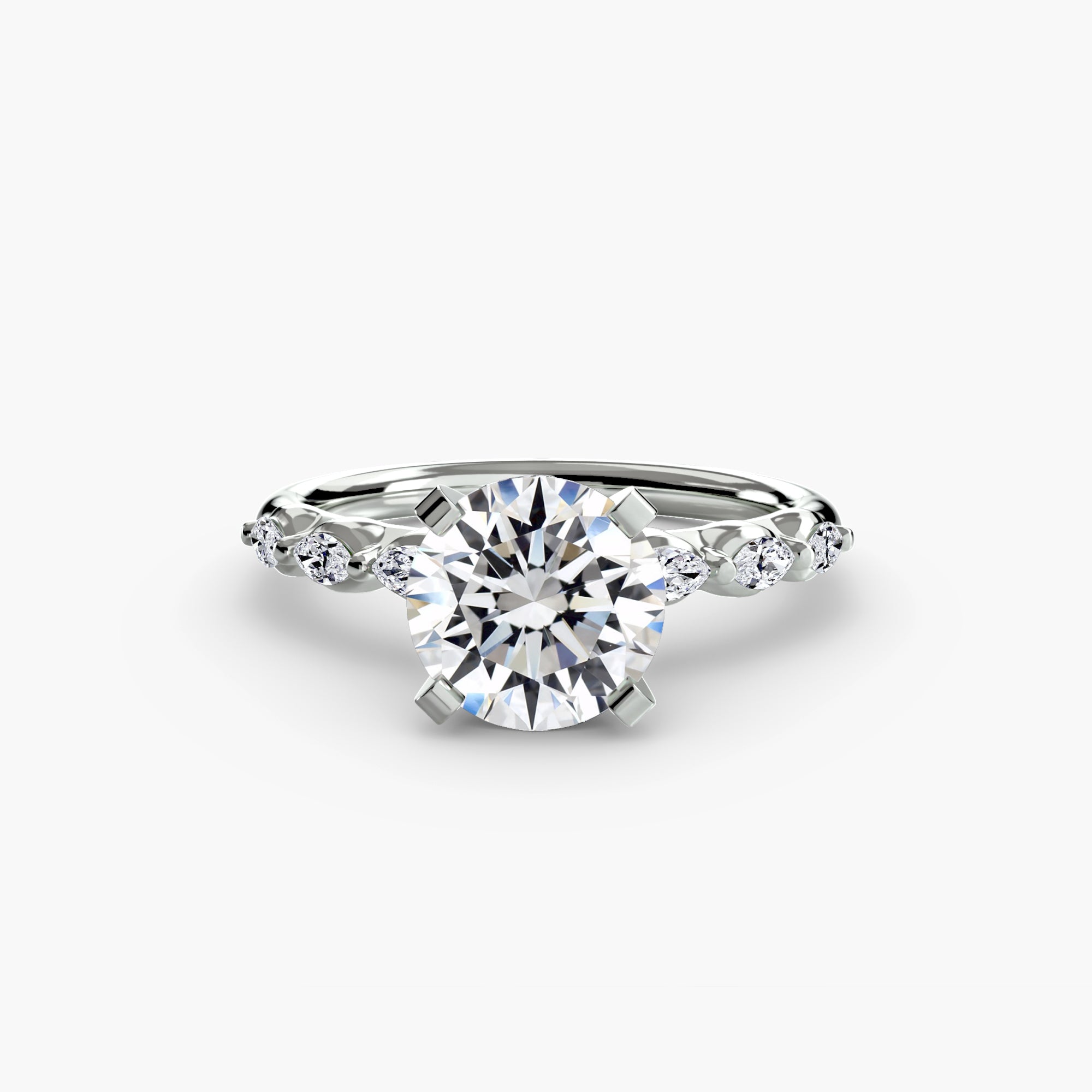 The Floral Accent Solitaire Ring