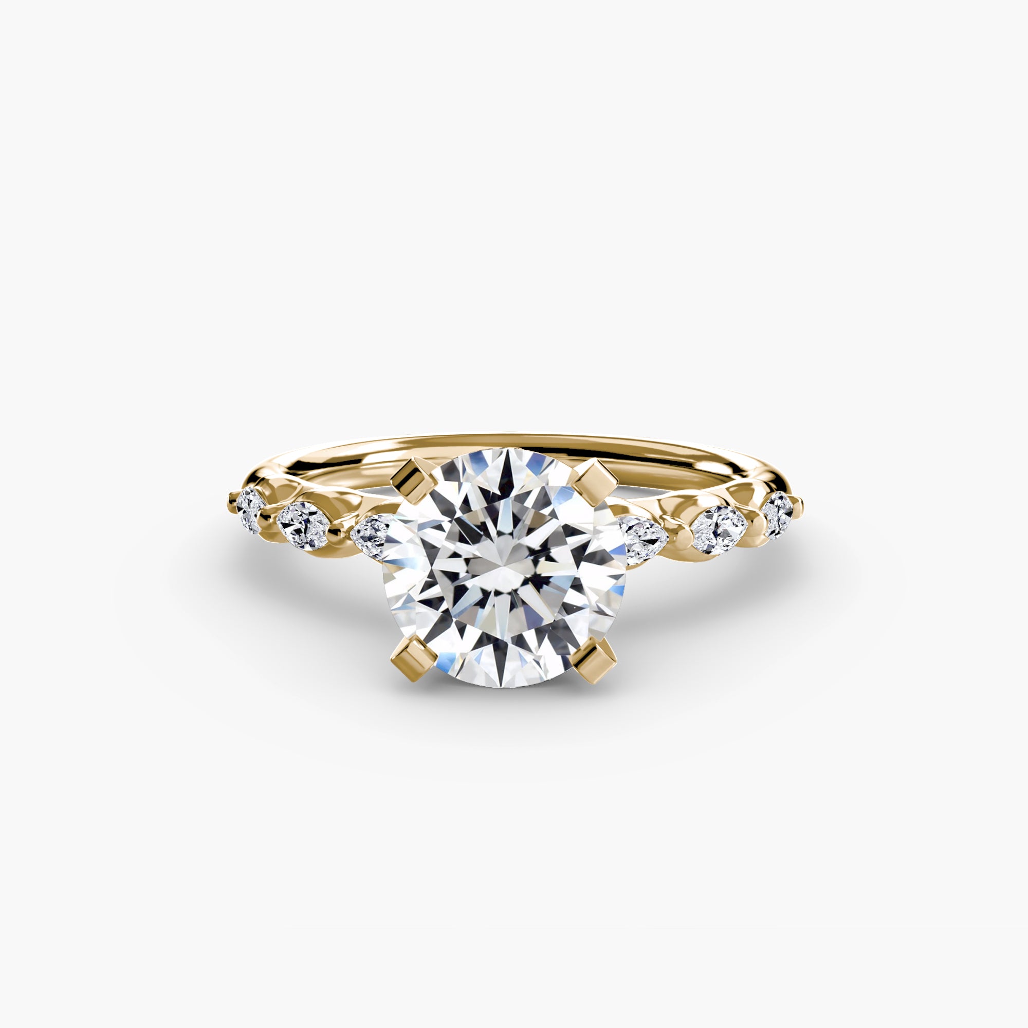 The Floral Accent Solitaire Ring