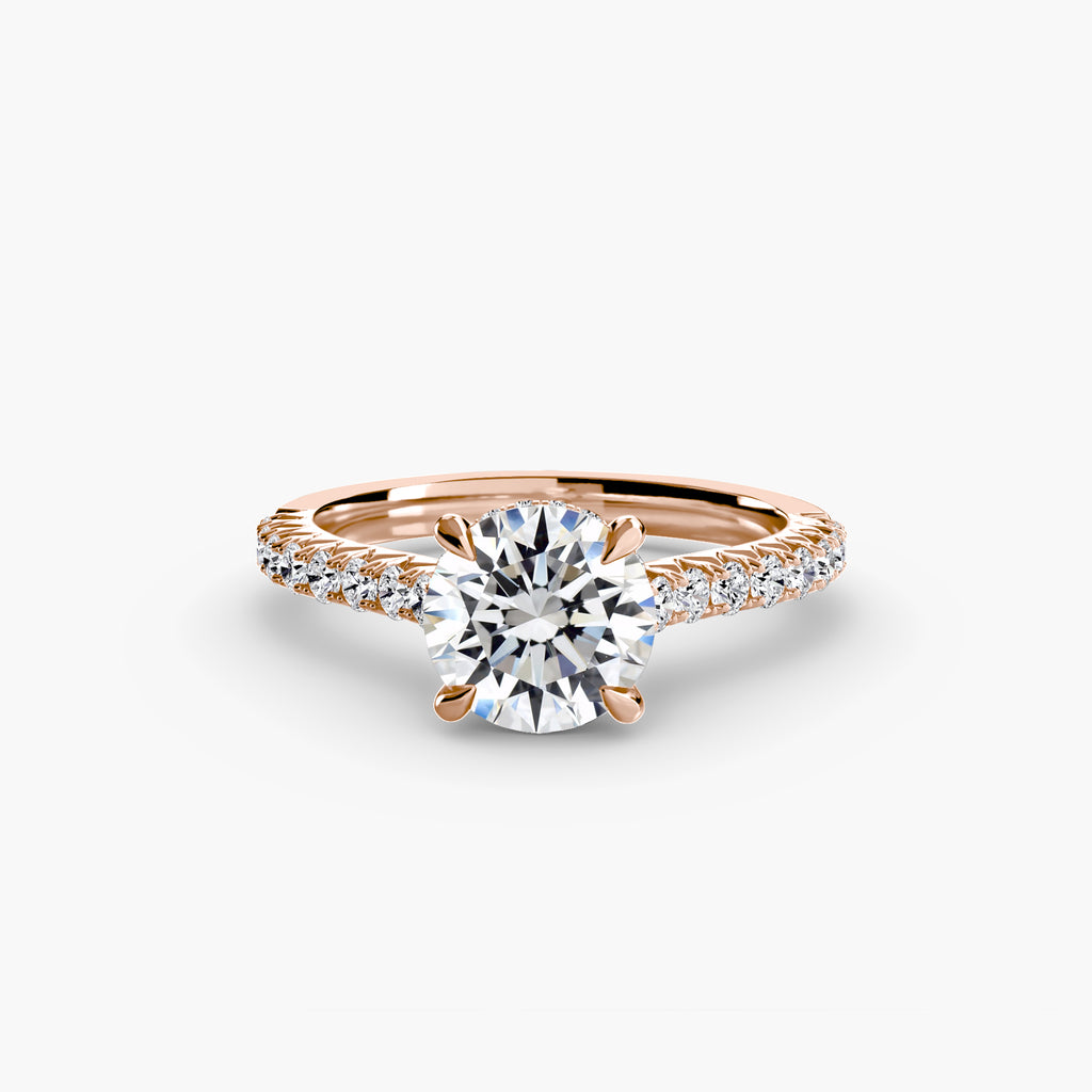 Enhanced Solitaire Ring with Pavé