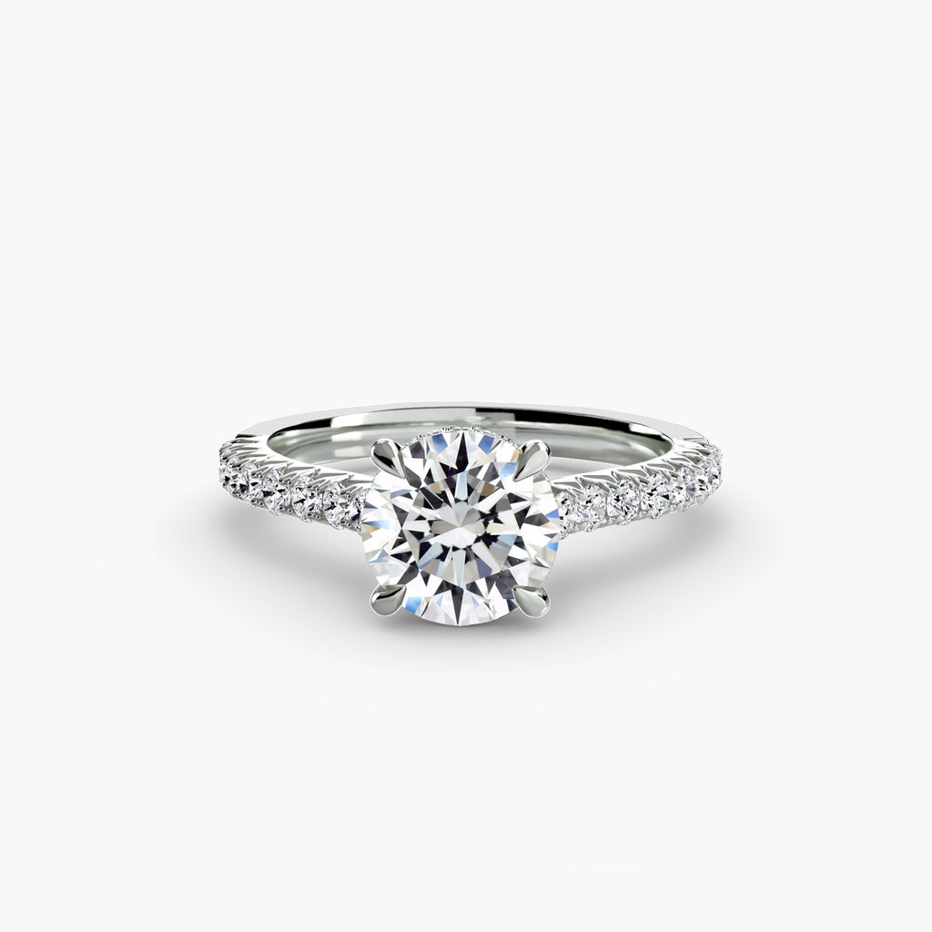 Enhanced Solitaire Ring with Pavé