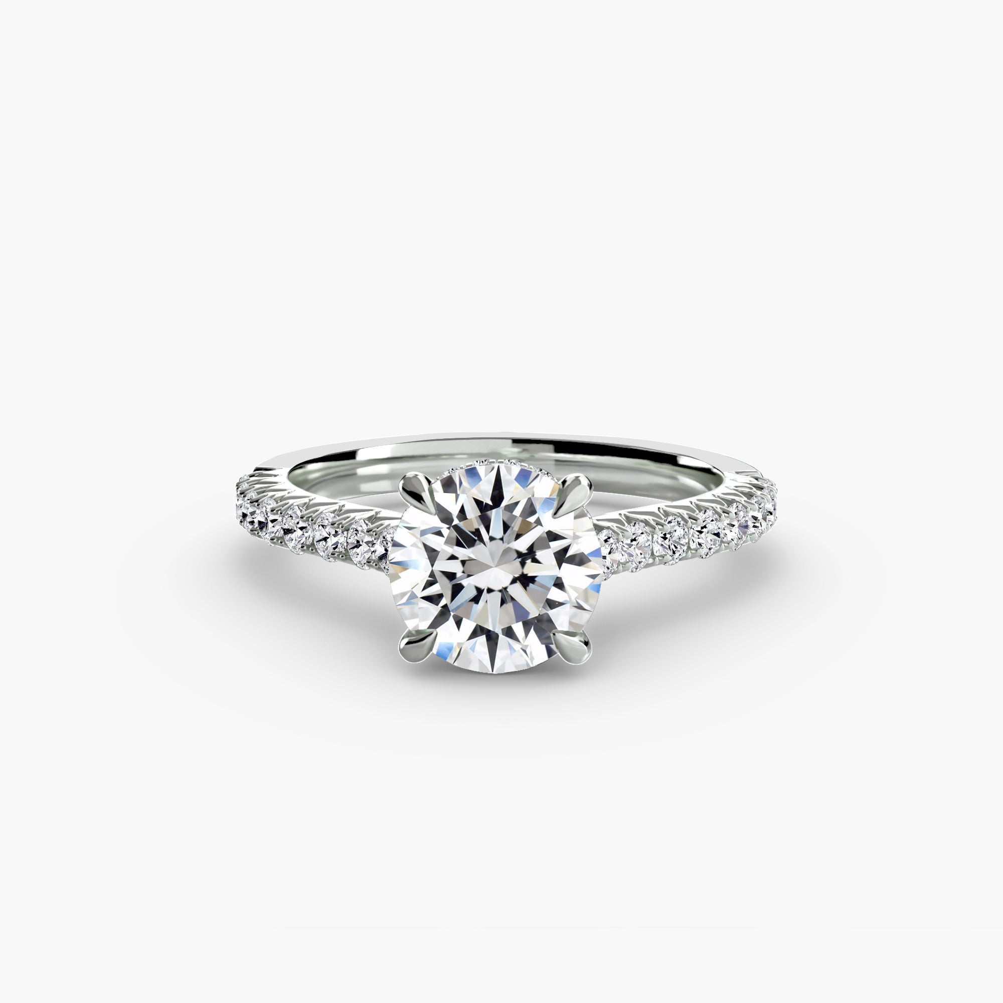Enhanced Solitaire Ring with Pavé