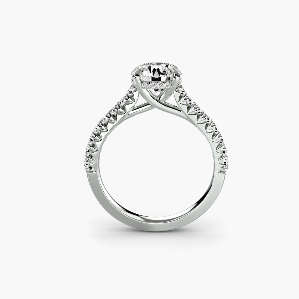 Enhanced Solitaire Ring with Pavé
