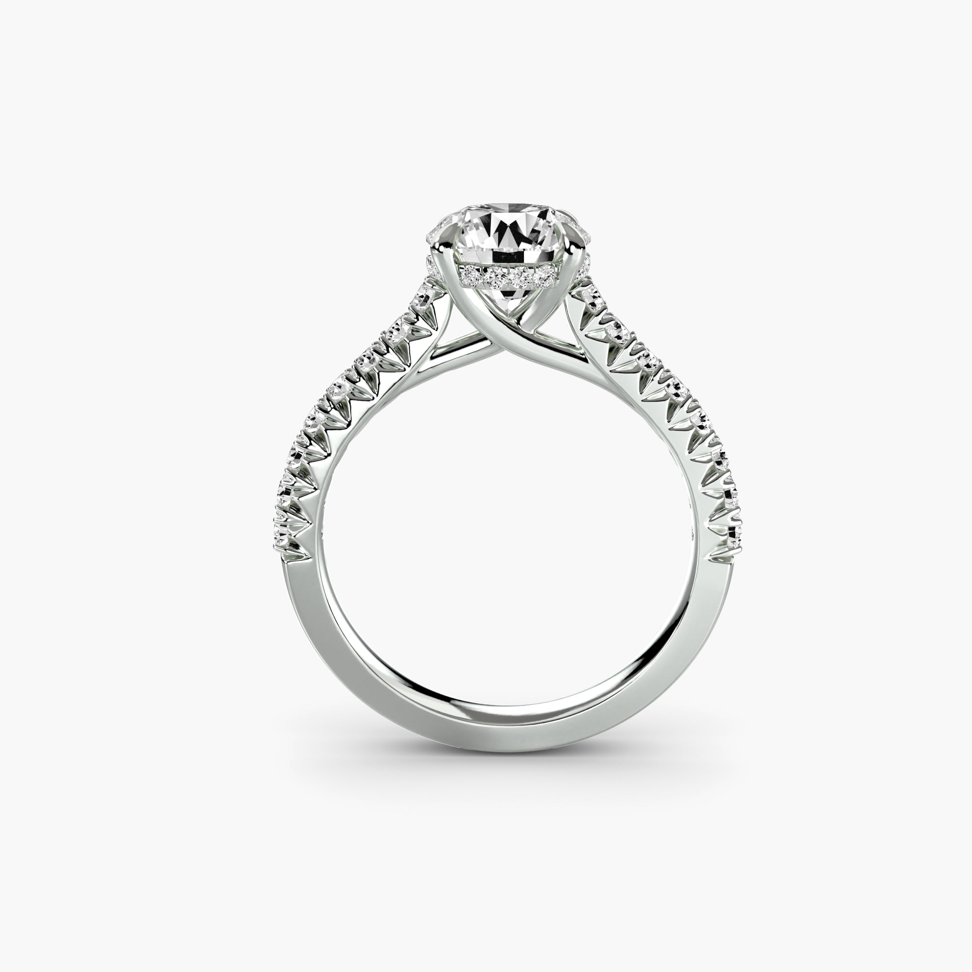 Enhanced Solitaire Ring with Pavé