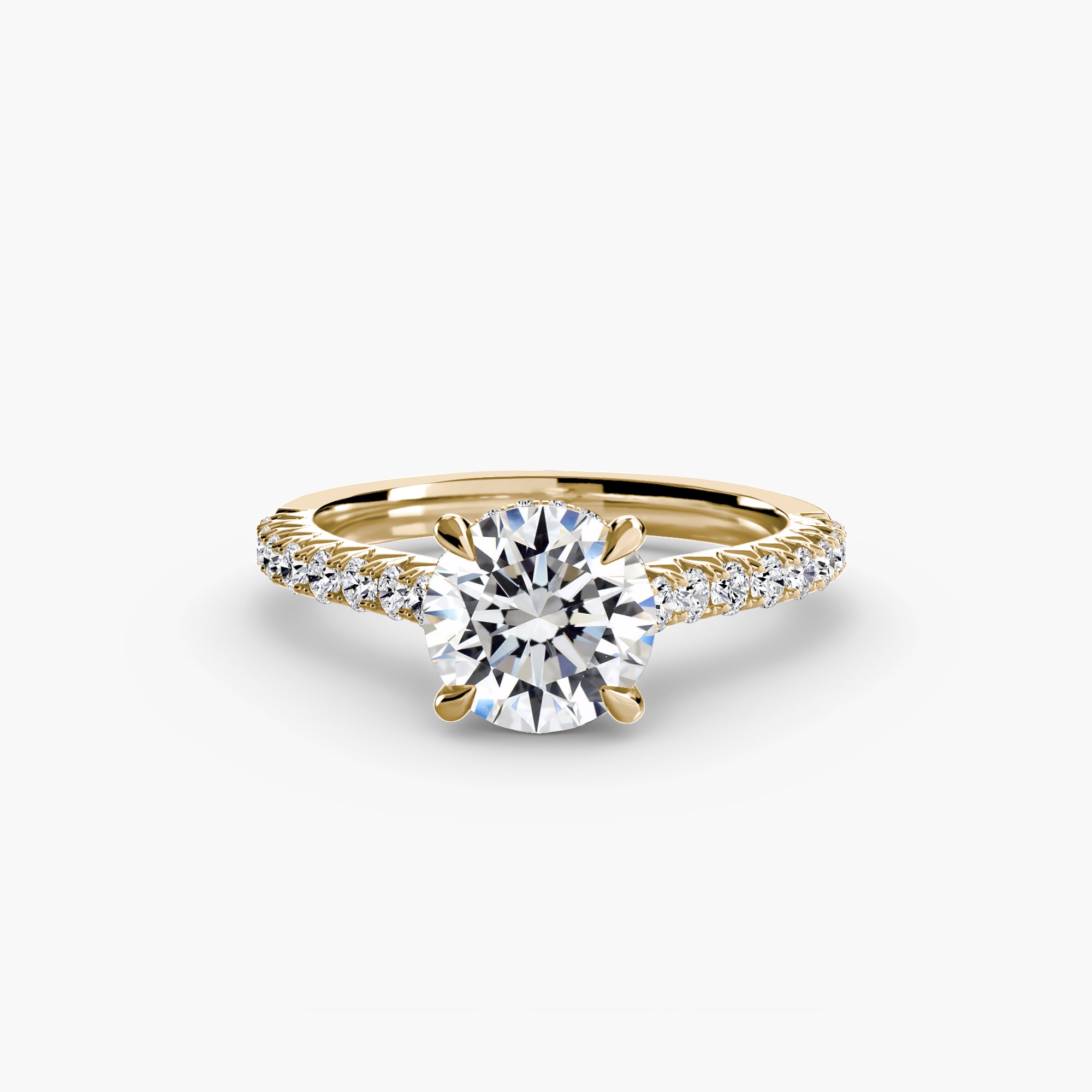 Enhanced Solitaire Ring with Pavé