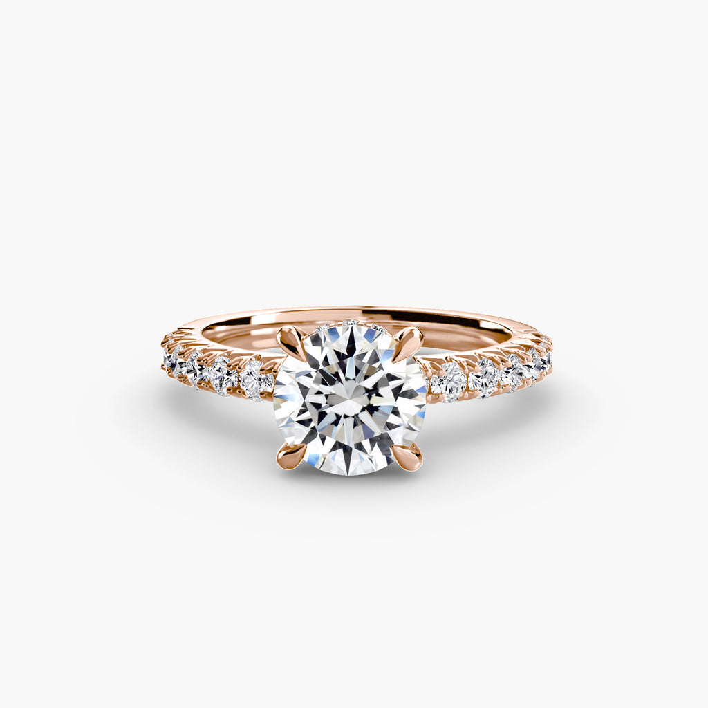 Delicate Solitaire Ring with Pavé