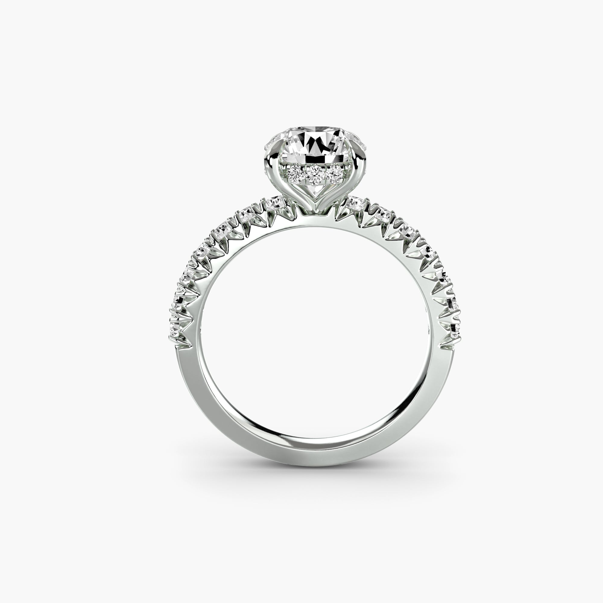 Delicate Solitaire Ring with Pavé