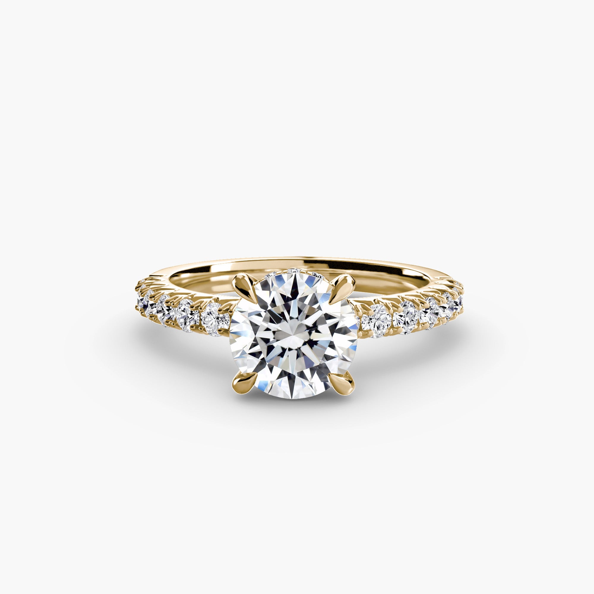Delicate Solitaire Ring with Pavé