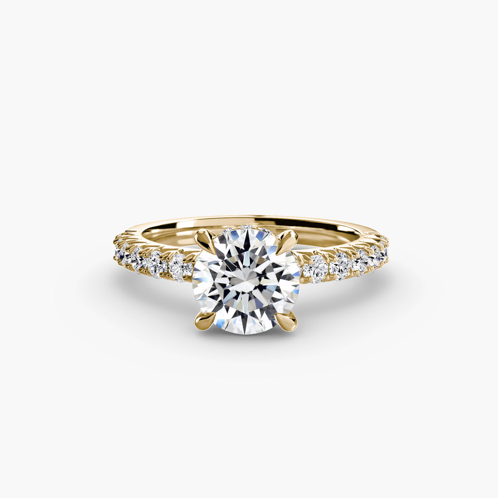 Delicate Solitaire Ring with Pavé