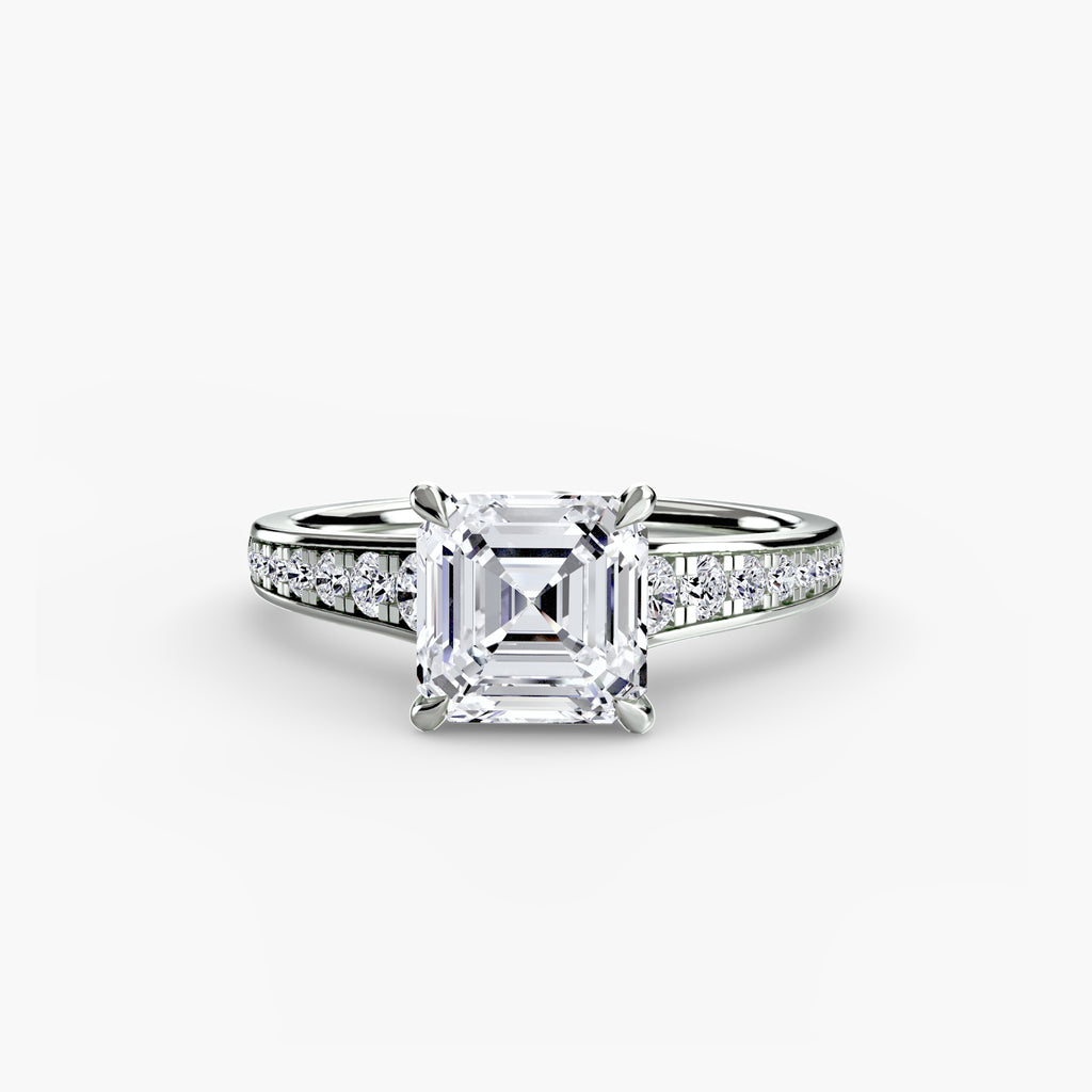 Keeper Solitaire Ring with Pavé