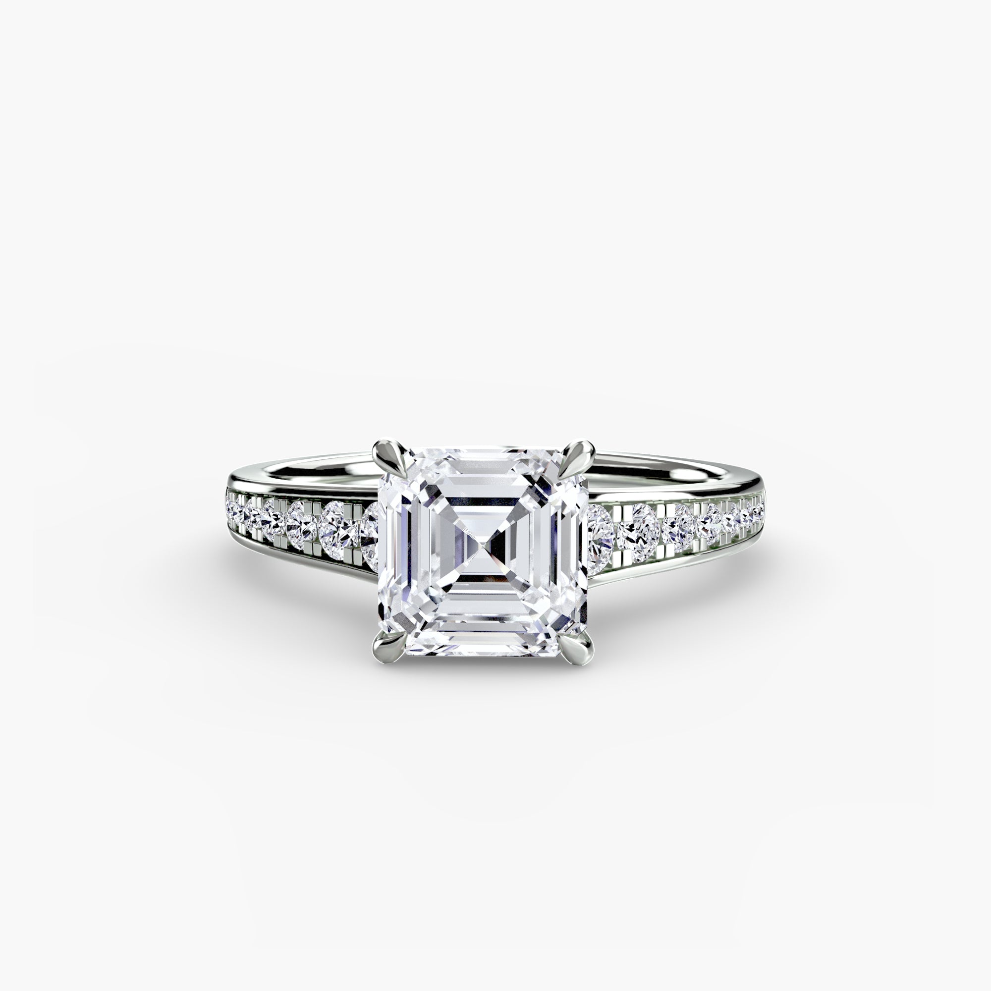 Keeper Solitaire Ring with Pavé