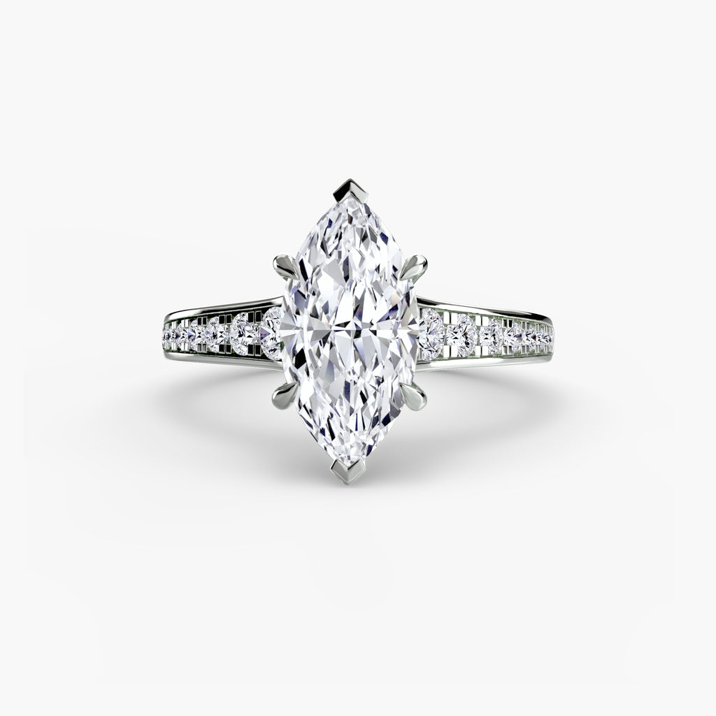 Keeper Solitaire Ring with Pavé