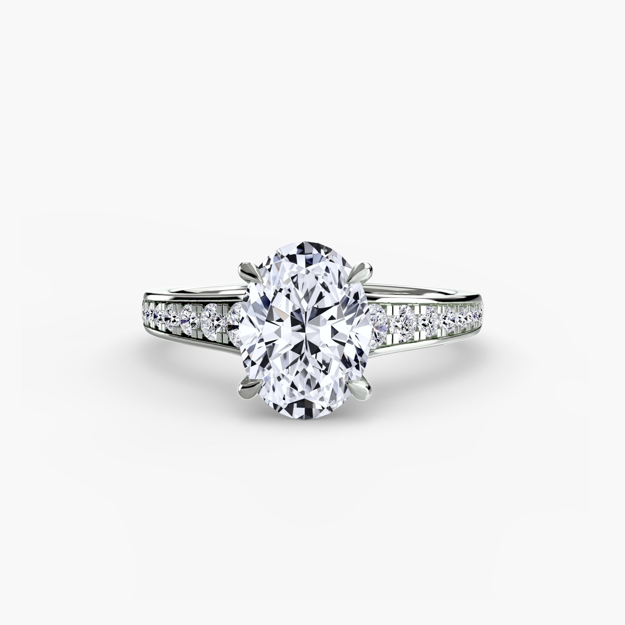 Keeper Solitaire Ring with Pavé