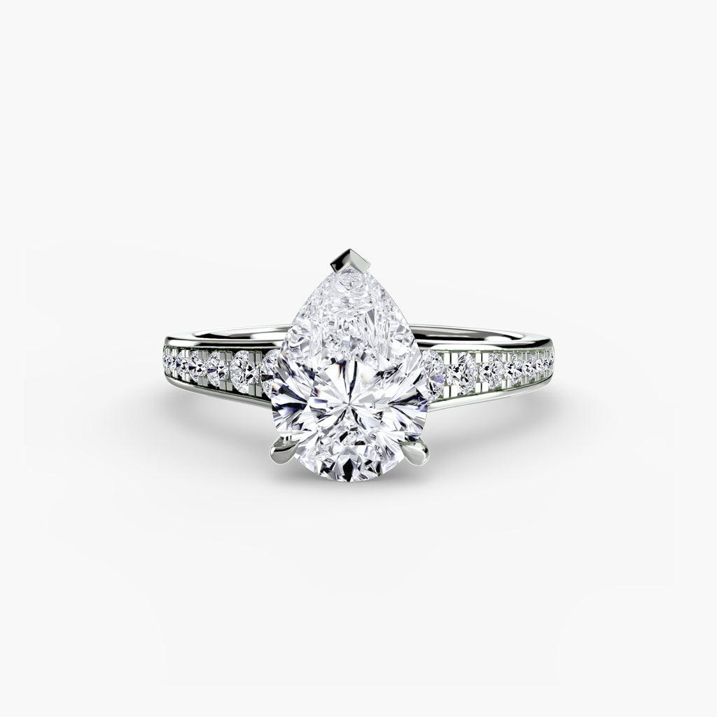 Keeper Solitaire Ring with Pavé
