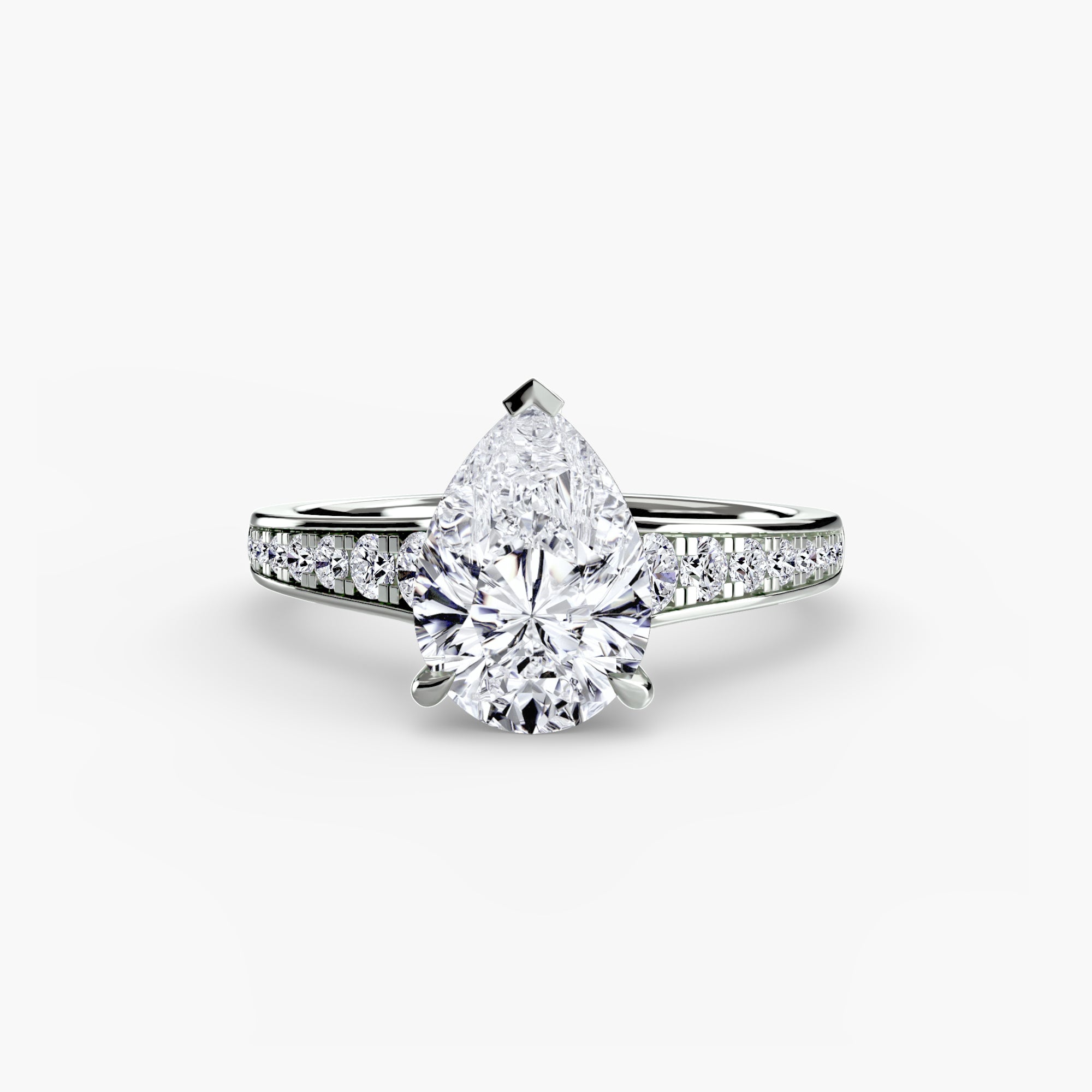 Keeper Solitaire Ring with Pavé