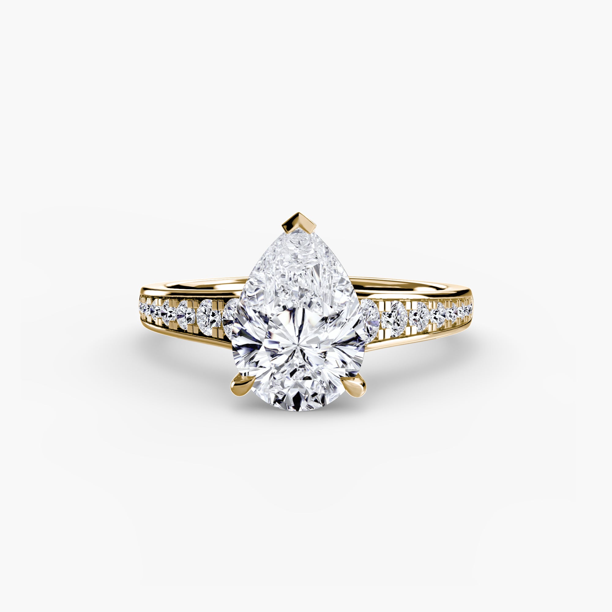 Keeper Solitaire Ring with Pavé