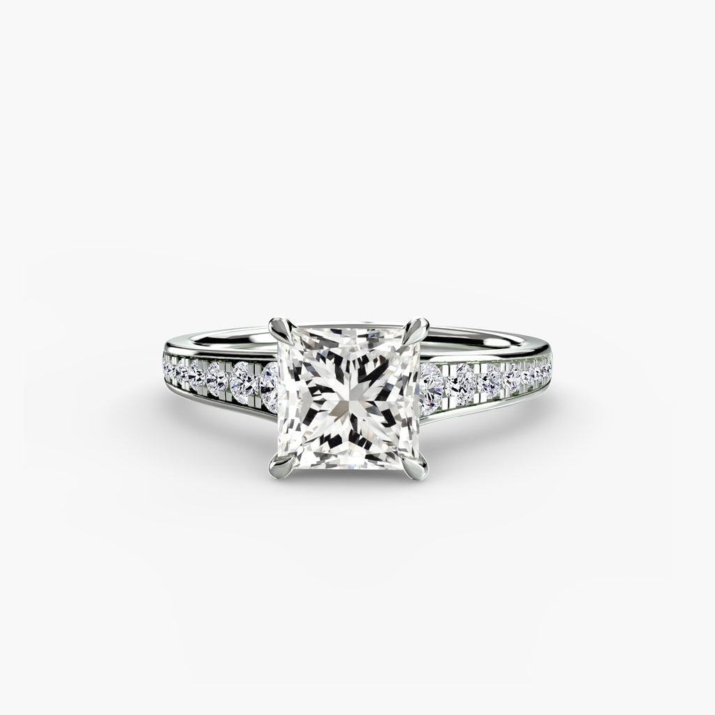Keeper Solitaire Ring with Pavé