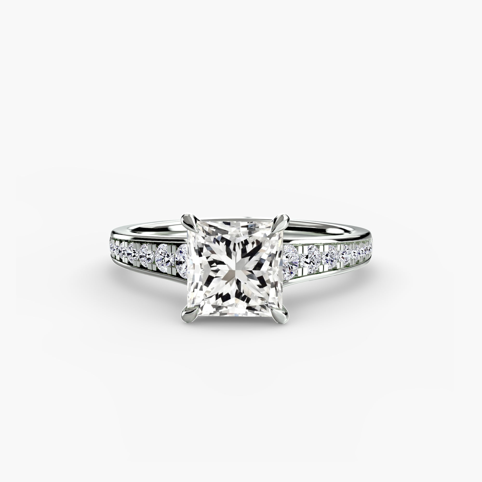 Keeper Solitaire Ring with Pavé