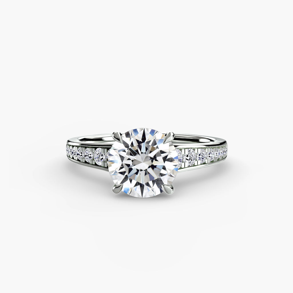 Keeper Solitaire Ring with Pavé