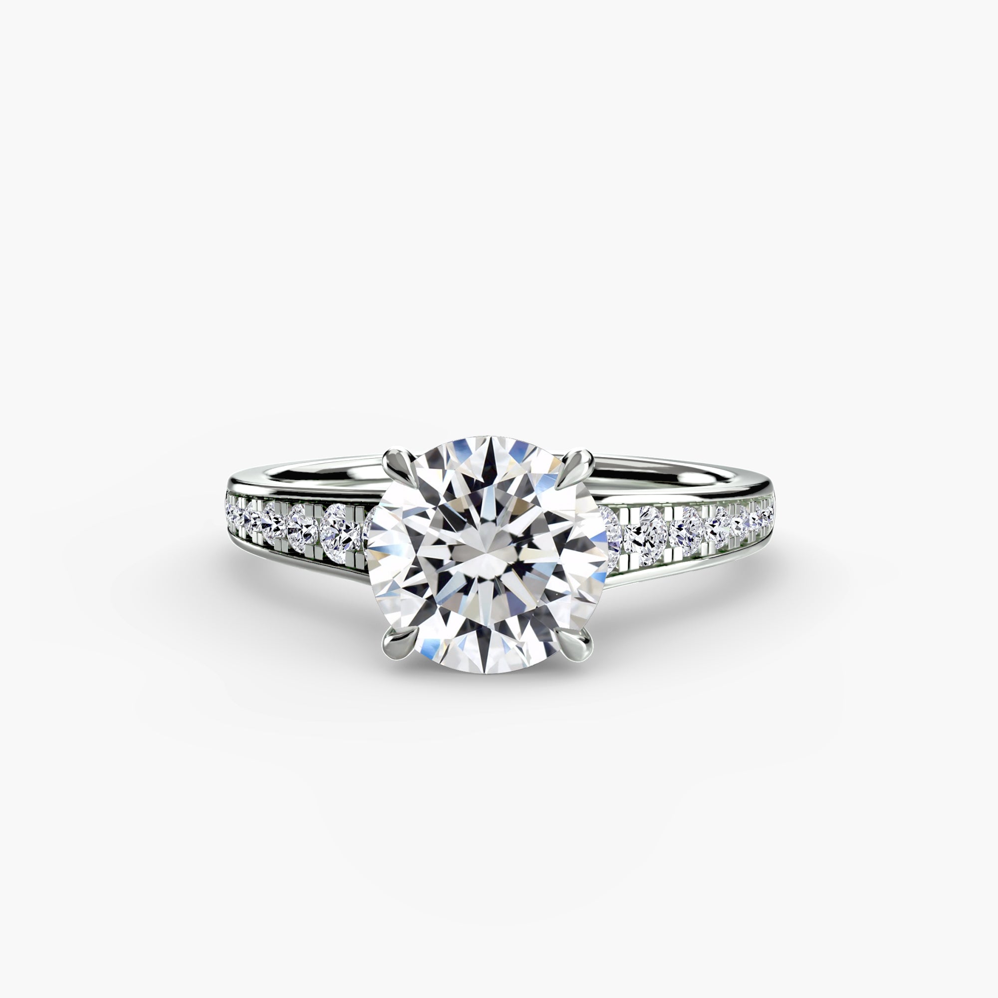 Keeper Solitaire Ring with Pavé