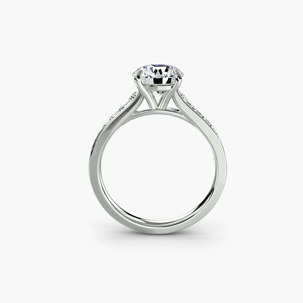 Keeper Solitaire Ring with Pavé