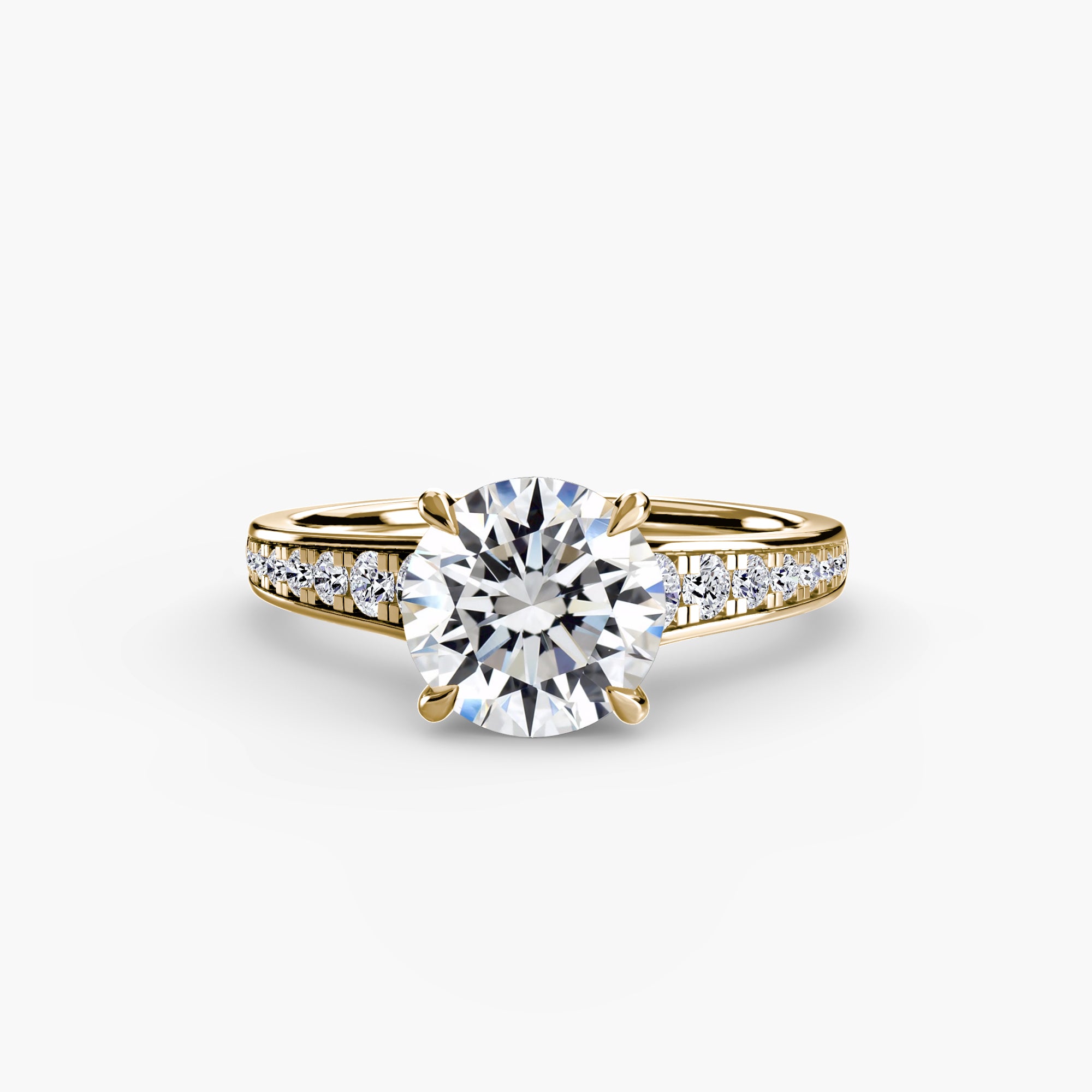 Keeper Solitaire Ring with Pavé