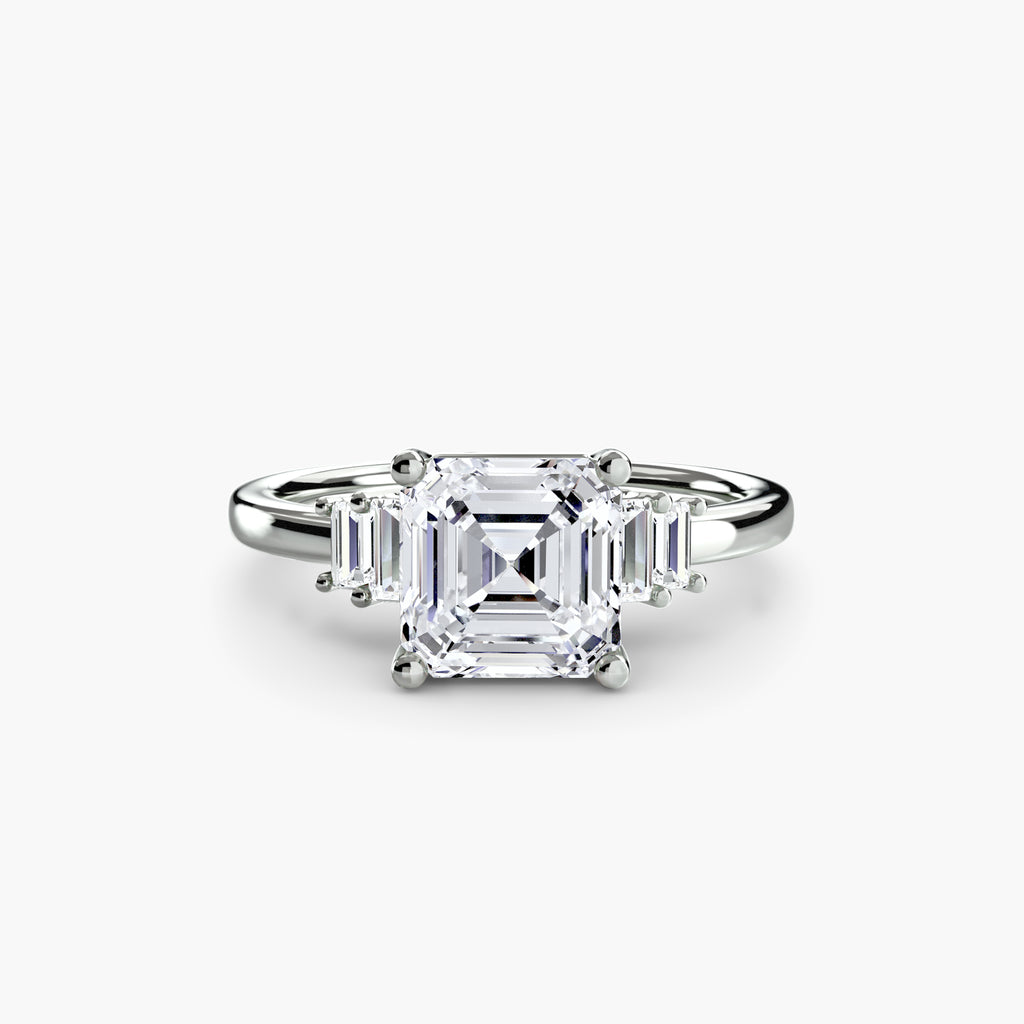 Baguette Accent Solitaire Ring