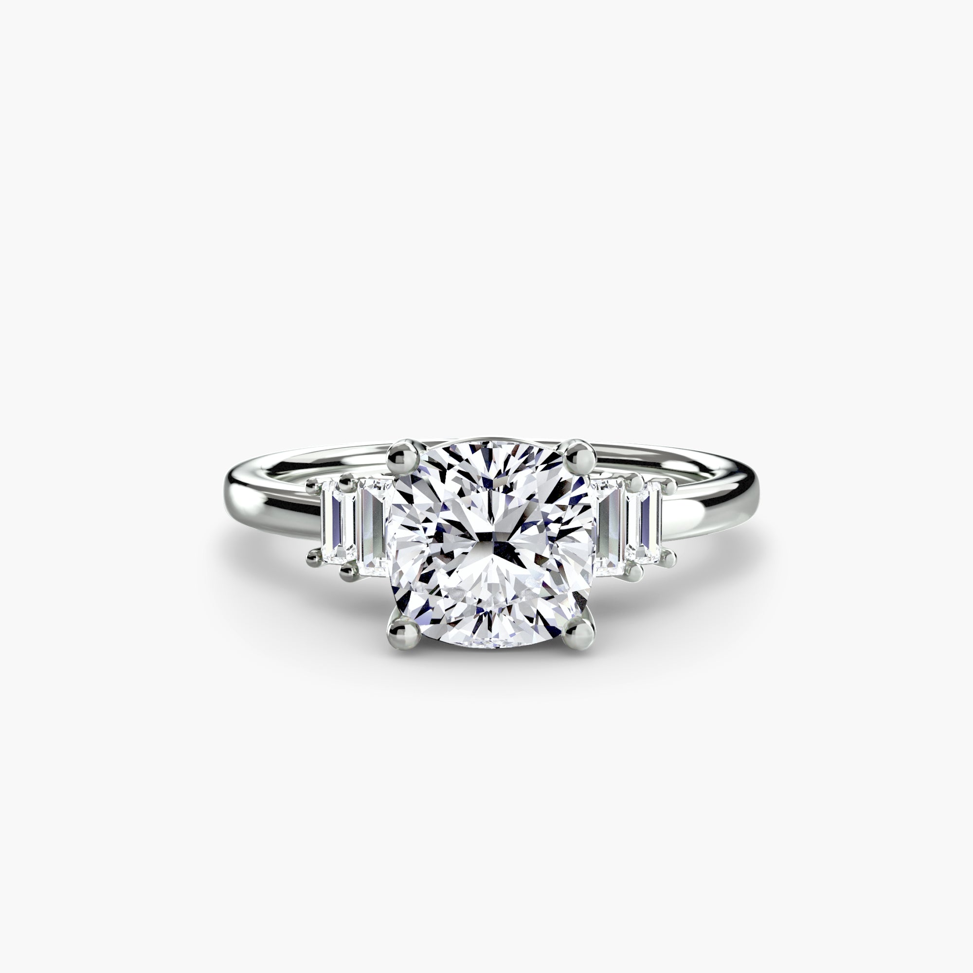 Baguette Accent Solitaire Ring