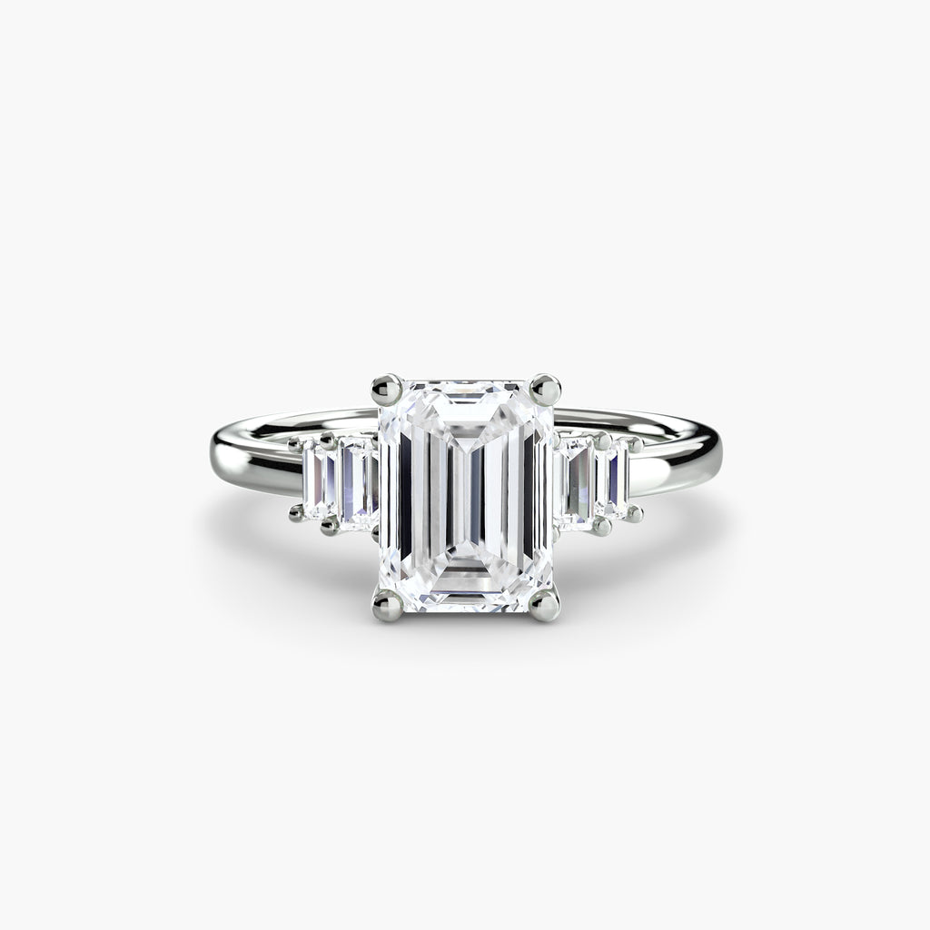 Baguette Accent Solitaire Ring