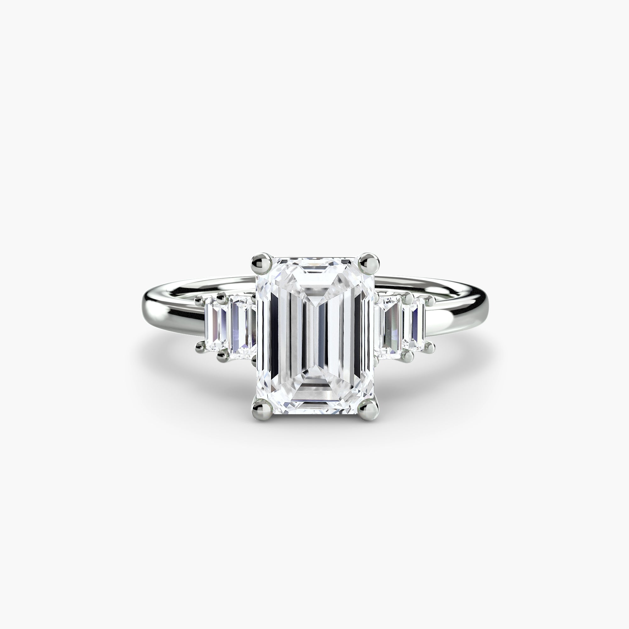 Baguette Accent Solitaire Ring