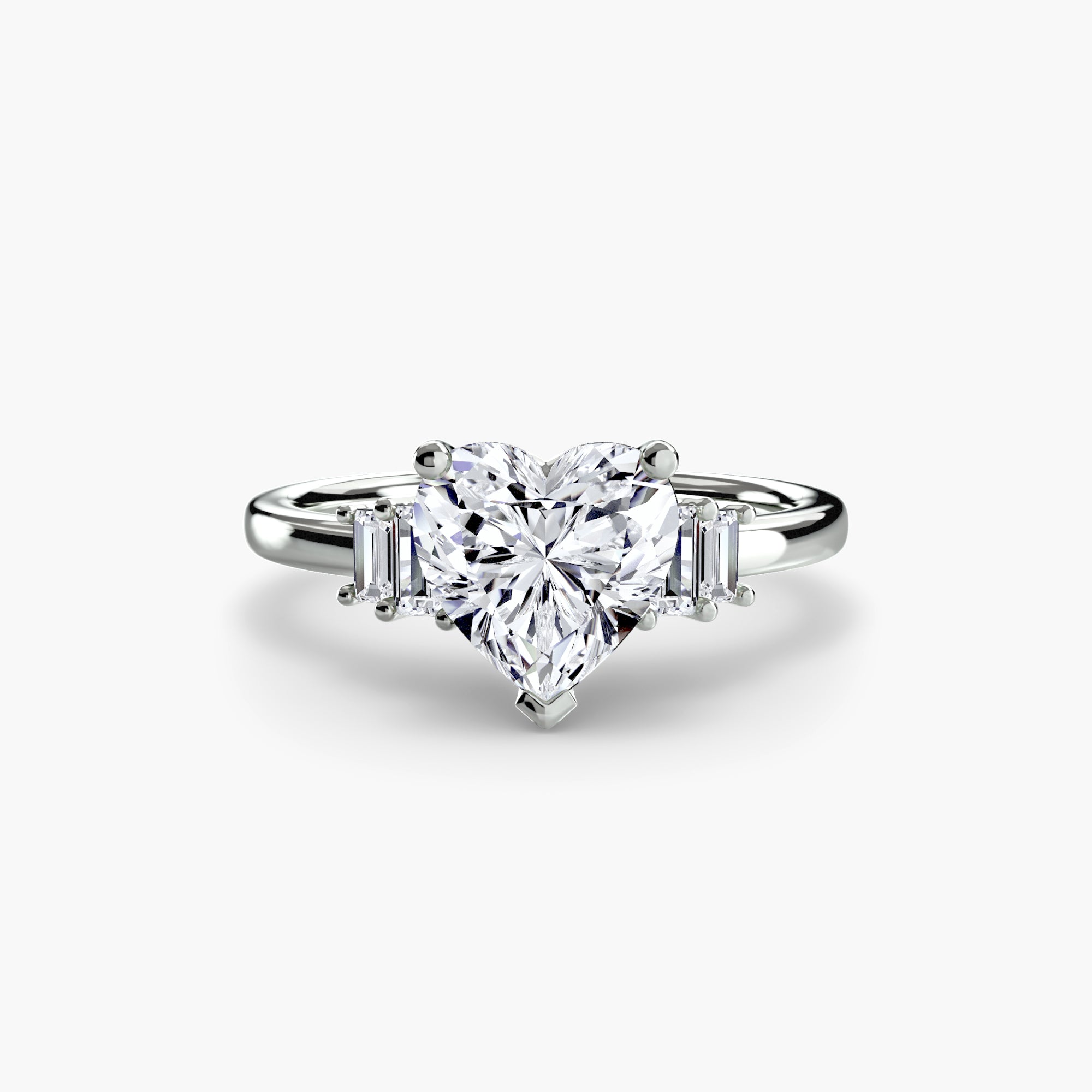 Baguette Accent Solitaire Ring